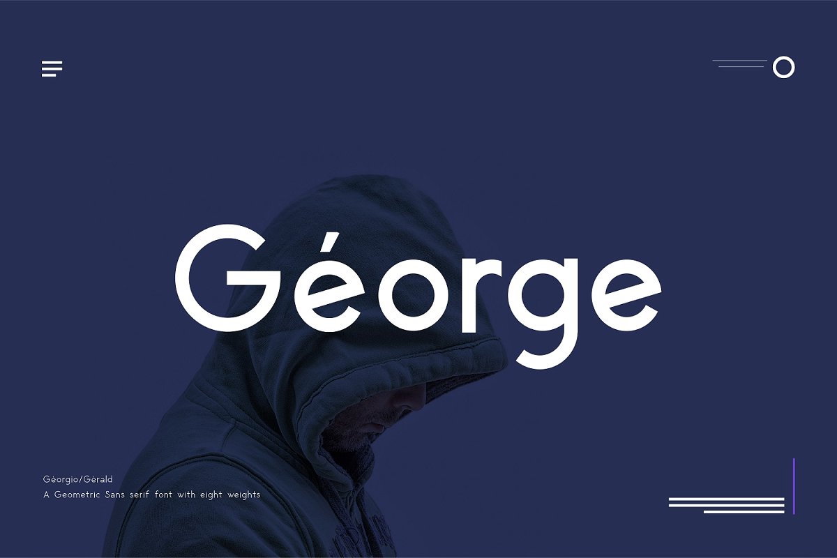 Ejemplo de fuente George Sans SemiBold Italic